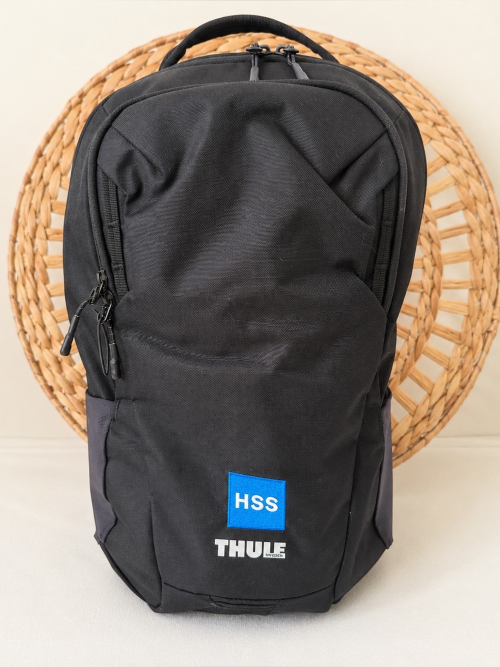 Thule HSS Branded Black Laptop Backpack Travel Work Bag Padded Tech Organizer